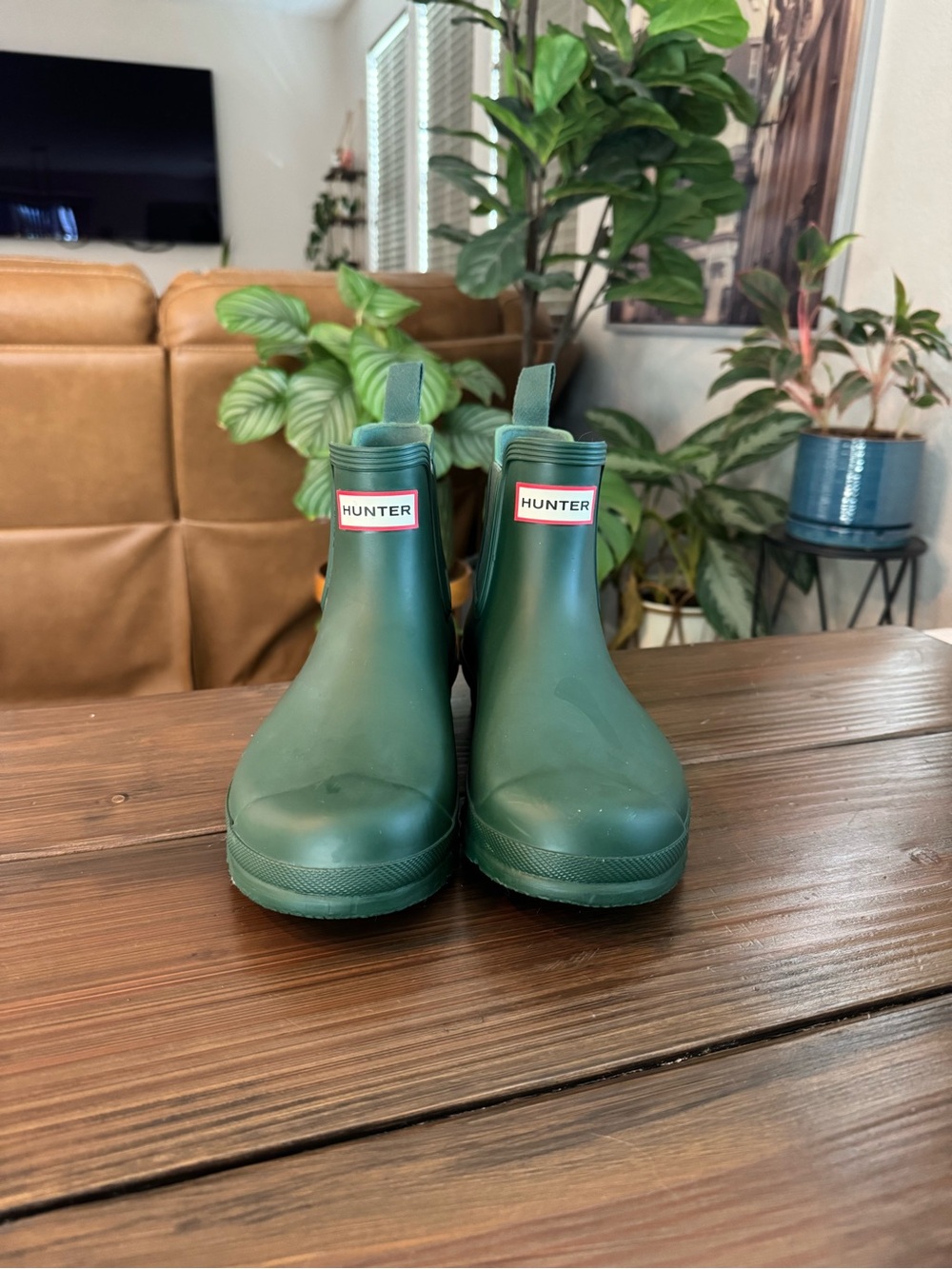 Hunter Kids Dark Green Chelsea Waterproof Rain Boots